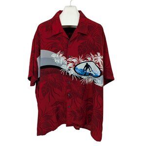 Hawaiian Surf Button Up Shirt Graphic Y2K Resort Vacation Streetwear Size 4X Big